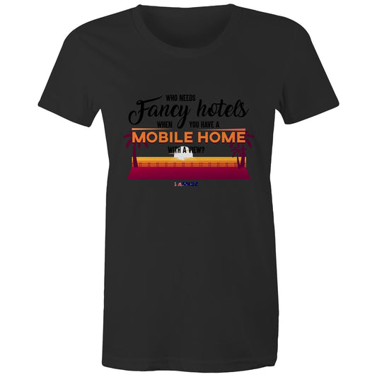 Mobile Home With A View - Women's Maple Organic Tee